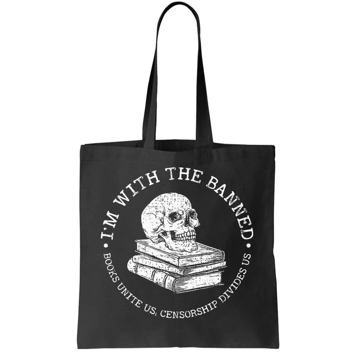 Im With The Banned Books Funny Book Lover Librarian Reading Tote Bag