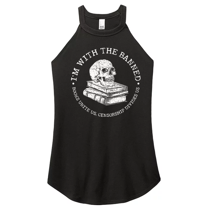 Im With The Banned Books Funny Book Lover Librarian Reading Women’s Perfect Tri Rocker Tank