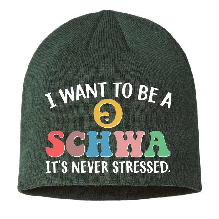 I Want To Be A Schwa Its Never Stressed 8 1/2in Sustainable Knit Beanie