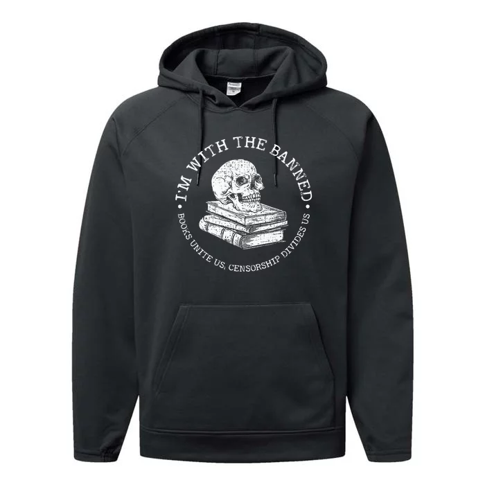 IM With The Banned Books Funny Book Lover Librarian Reading Performance Fleece Hoodie