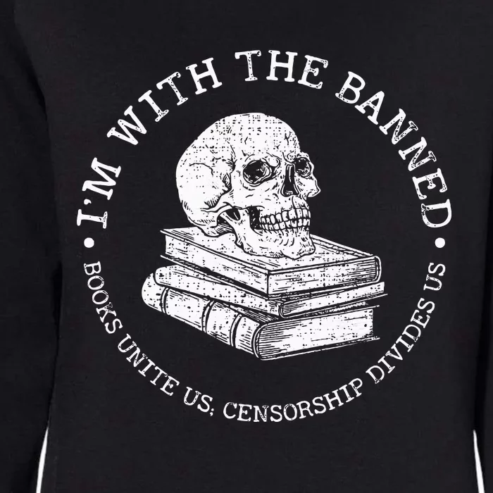 IM With The Banned Books Funny Book Lover Librarian Reading Womens California Wash Sweatshirt