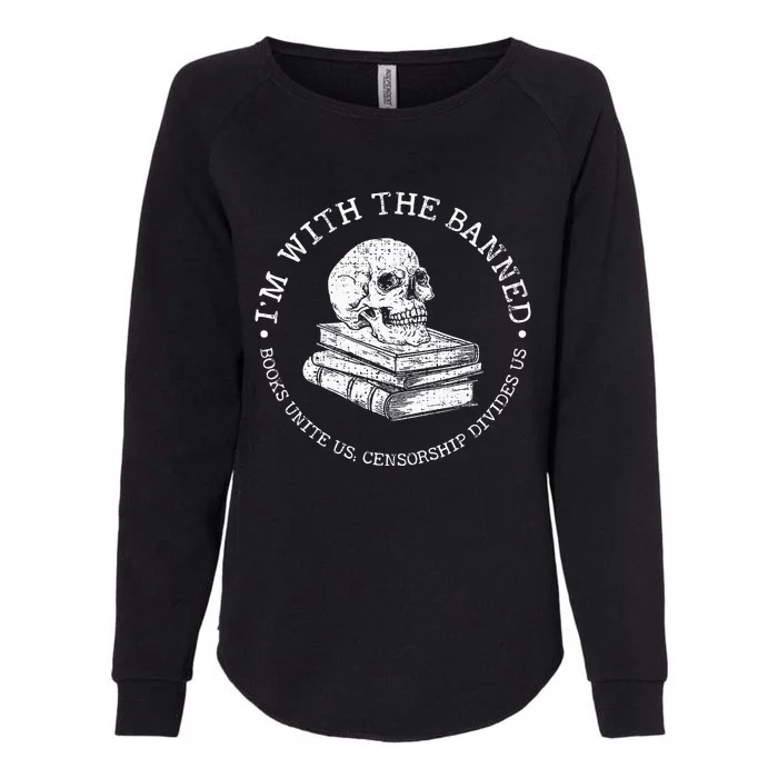 IM With The Banned Books Funny Book Lover Librarian Reading Womens California Wash Sweatshirt