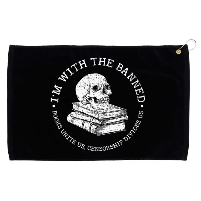 IM With The Banned Books Funny Book Lover Librarian Reading Grommeted Golf Towel