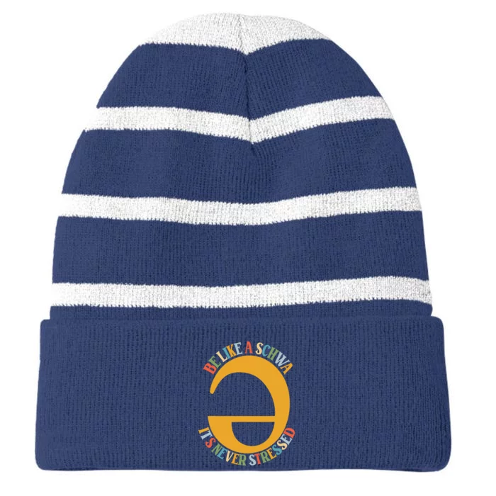 I Want To Be A Schwa ItS Never Stressed Science Of Reading Striped Beanie with Solid Band