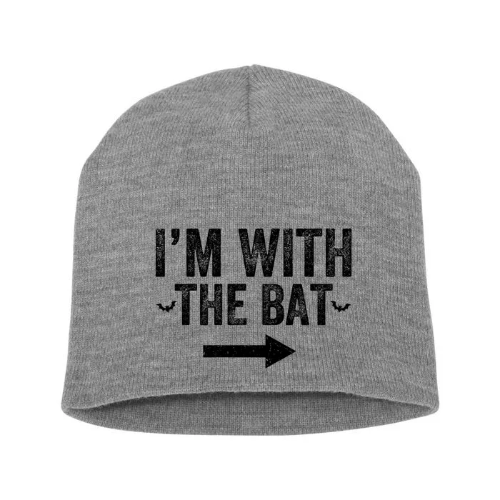 IM With The Bat Funny Matching Couple Costume Halloween Short Acrylic Beanie