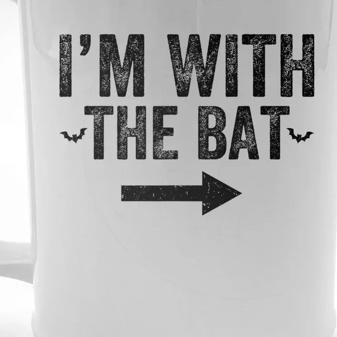 IM With The Bat Funny Matching Couple Costume Halloween Front & Back Beer Stein