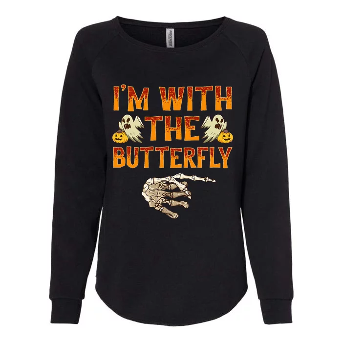 Im With The Butterfly Costume Funny Halloween Couple Womens California Wash Sweatshirt