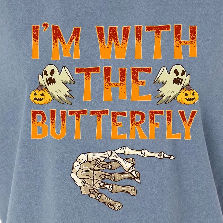 Im With The Butterfly Costume Funny Halloween Couple Garment-Dyed Women's Muscle Tee