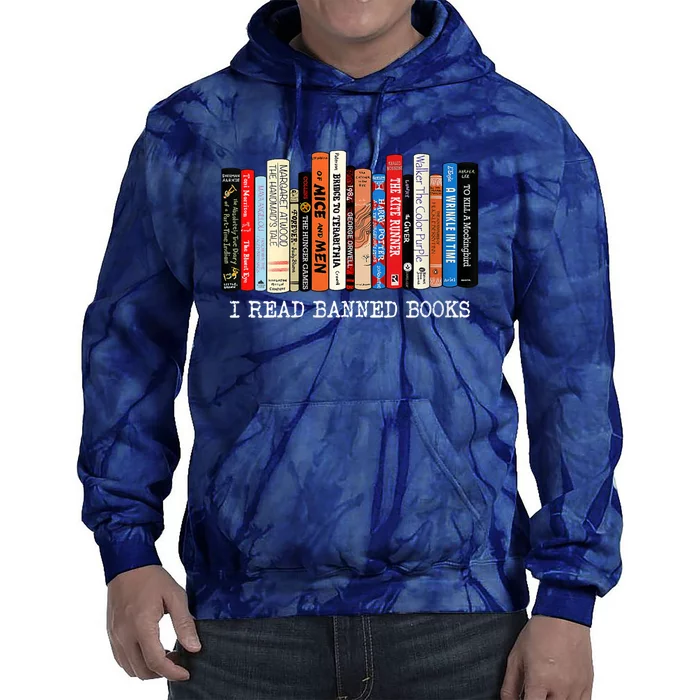 I'm With The Banned Funny Bookworm Tee Banned Book Tie Dye Hoodie