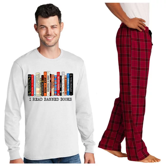 I'm With The Banned Funny Bookworm Tee Banned Book Long Sleeve Pajama Set