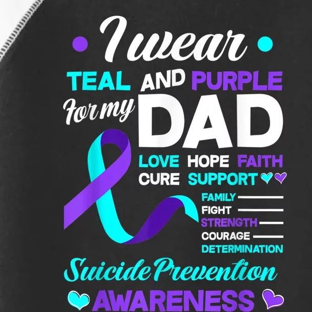 I Wear Teal & Purple For My Dad Suicide Prevention Awareness Toddler Fine Jersey T-Shirt