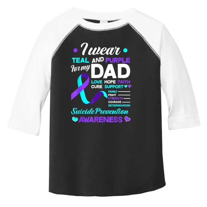 I Wear Teal & Purple For My Dad Suicide Prevention Awareness Toddler Fine Jersey T-Shirt