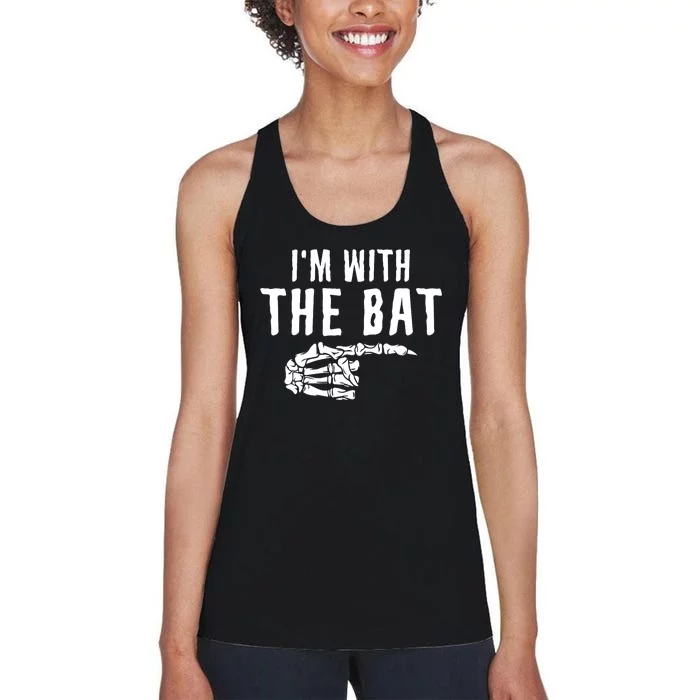 IM With The Bat Funny Matching Couple Costume Halloween Women's Racerback Tank