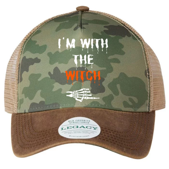 Im With The Witch Skeleton Hand Halloween Witch Costume Gift Legacy Tie Dye Trucker Hat