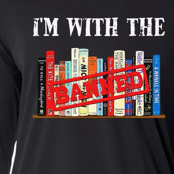 I'm With The Banned Funny Book Readers I Read Banned Books Cooling Performance Long Sleeve Crew