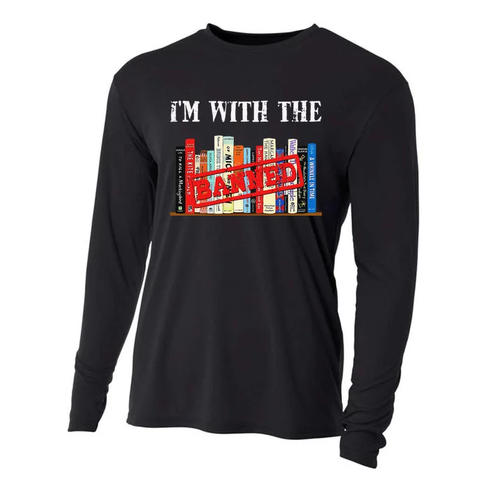 I'm With The Banned Funny Book Readers I Read Banned Books Cooling Performance Long Sleeve Crew