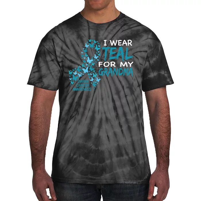 I Wear Teal For My Grandma Ovarian Cancer Awareness T Tie-Dye T-Shirt