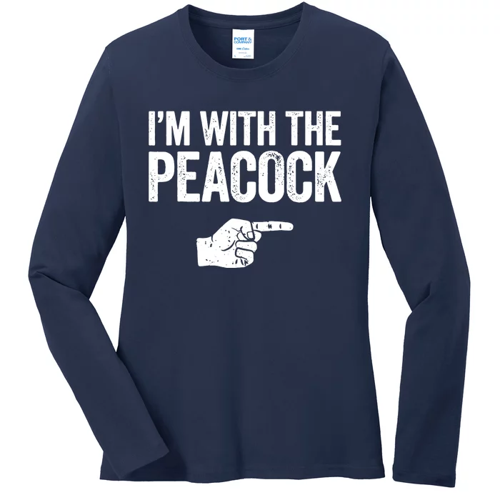 I'm With The Peacock Matching Peacock Shirts Ladies Long Sleeve Shirt