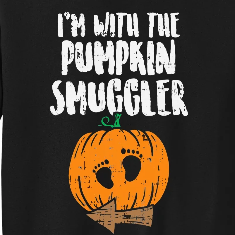 Im With The Pumpkin Smuggler Halloween Pregnancy Couple Dad Sweatshirt