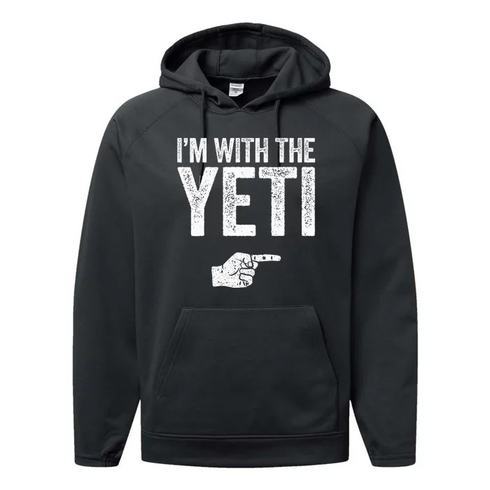 IM With The Yeti Matching Yeti Costume Performance Fleece Hoodie