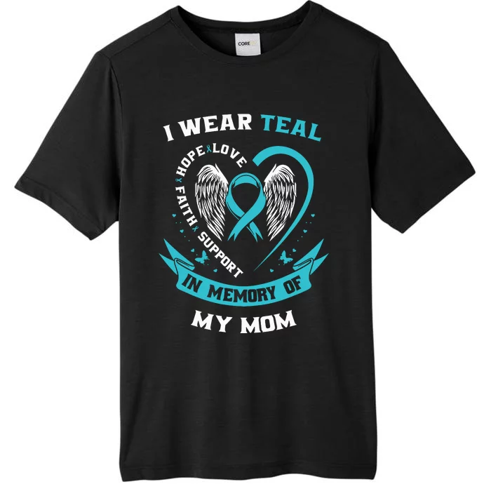 I Wear Teal For My Mom Ovarian Cancer Awareness Family Gift ChromaSoft Performance T-Shirt