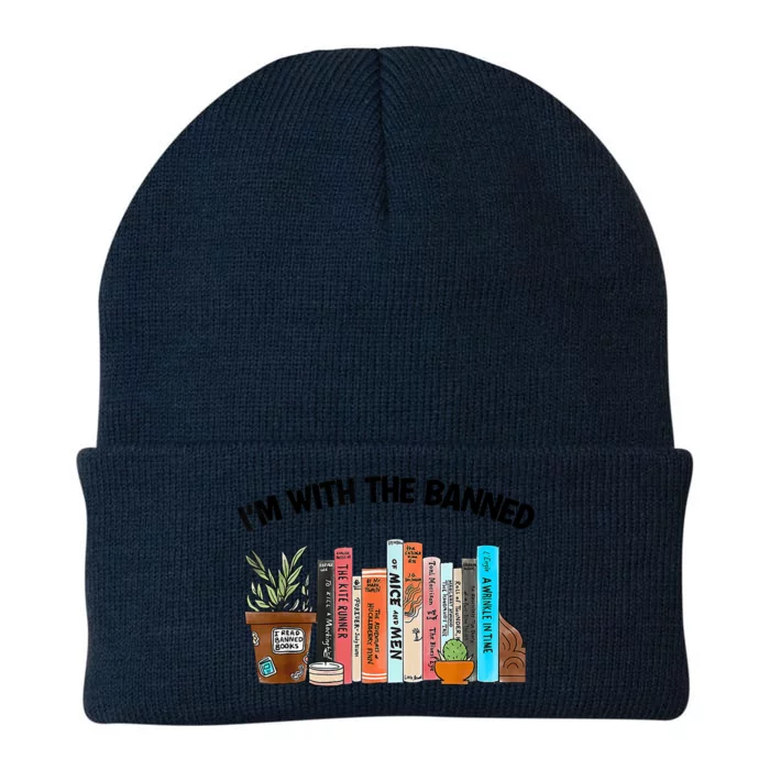 I'm With The Banned Funny Book Readers I Read Banned Books Knit Cap Winter Beanie