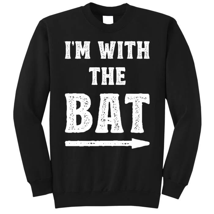 IM With The Bat Costume Halloween Matching Couple Lazy Diy Tall Sweatshirt