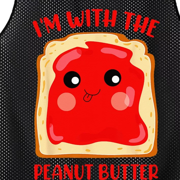 Im With The Peanut Butter Cute Couple Peanut Butter Jelly Mesh Reversible Basketball Jersey Tank