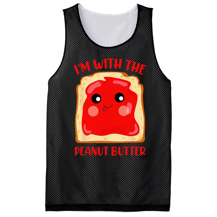 Im With The Peanut Butter Cute Couple Peanut Butter Jelly Mesh Reversible Basketball Jersey Tank