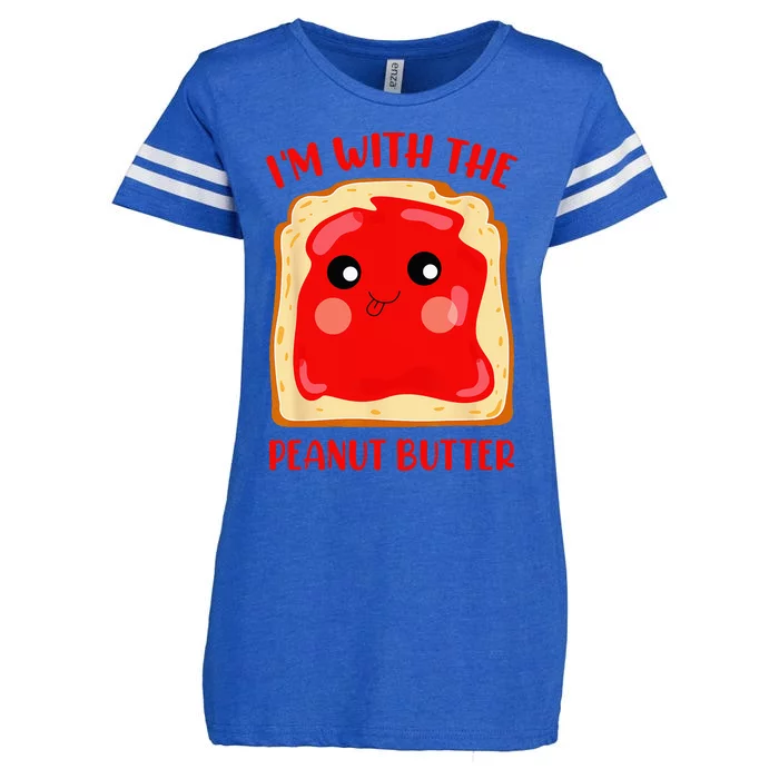 Im With The Peanut Butter Cute Couple Peanut Butter Jelly Enza Ladies Jersey Football T-Shirt