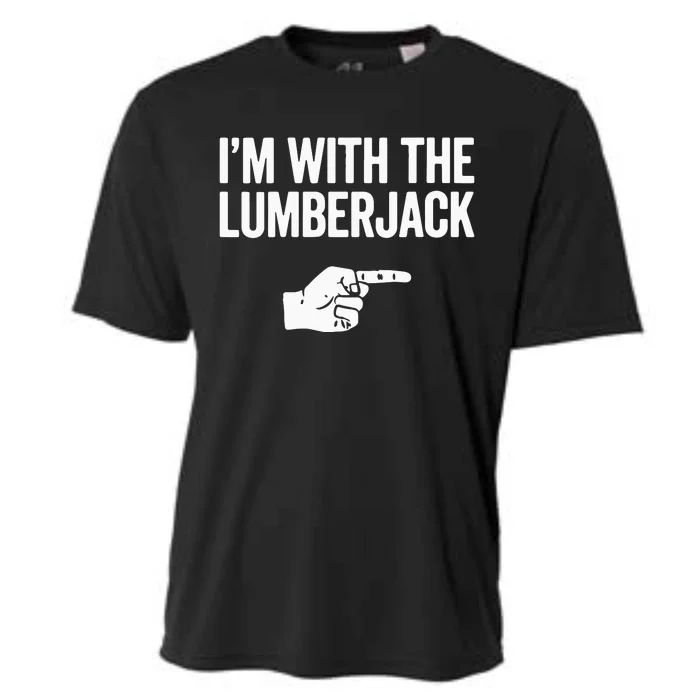 I'm With The Lumberjack Matching VNeck Cooling Performance Crew T-Shirt