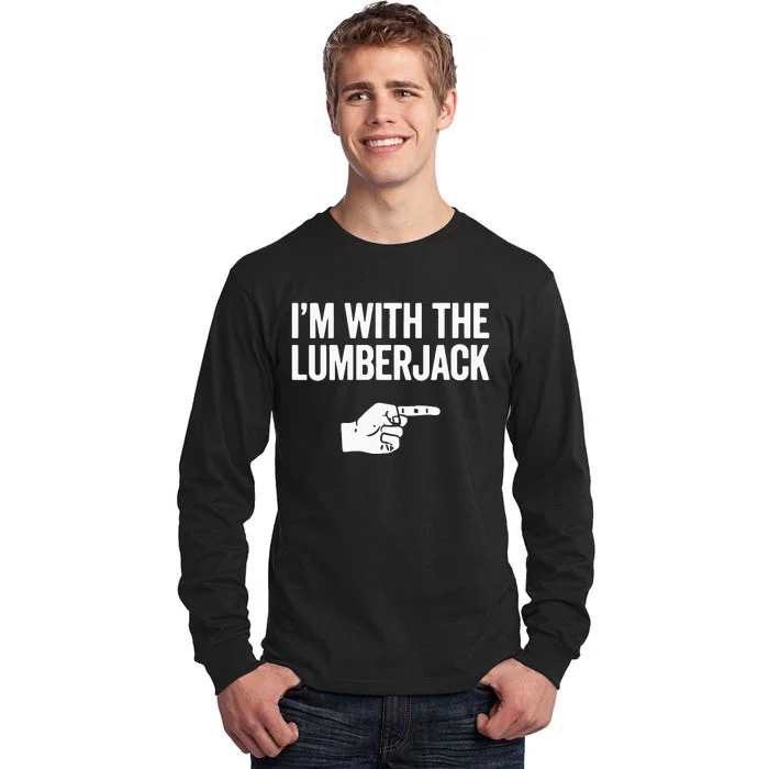 I'm With The Lumberjack Matching VNeck Tall Long Sleeve T-Shirt