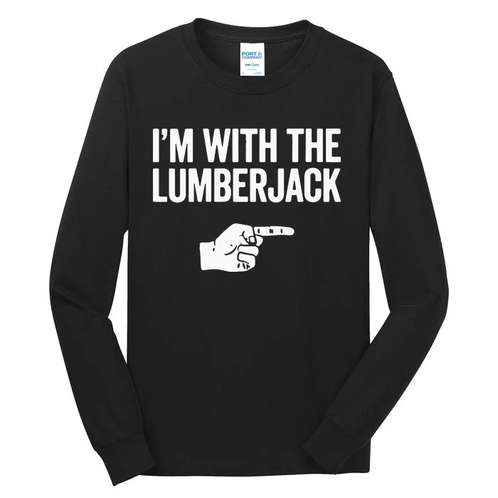 I'm With The Lumberjack Matching VNeck Tall Long Sleeve T-Shirt