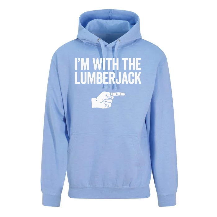 I'm With The Lumberjack Matching VNeck Unisex Surf Hoodie