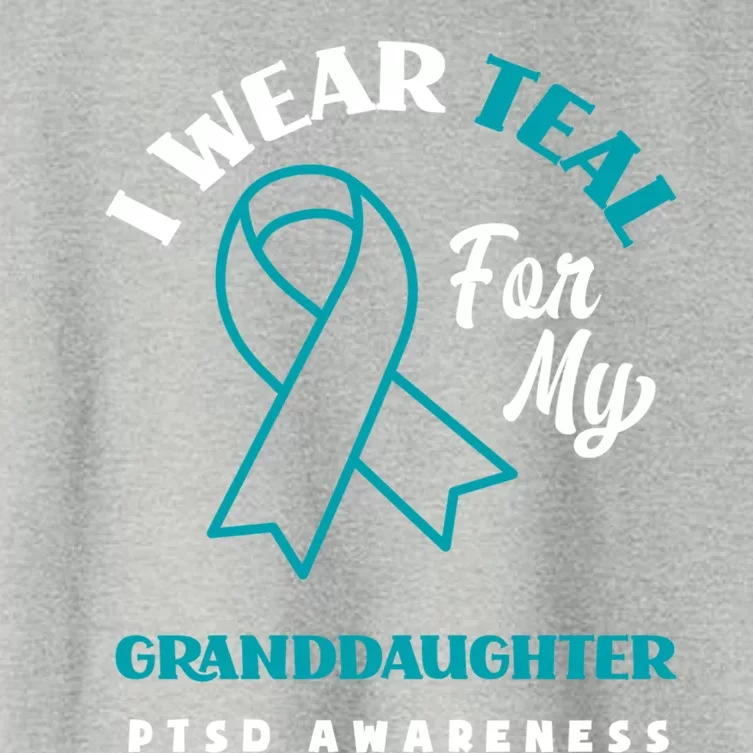 I Wear Teal For My Granddaughter Ptsd Awareness Funny Gift Women's Crop Top Tee