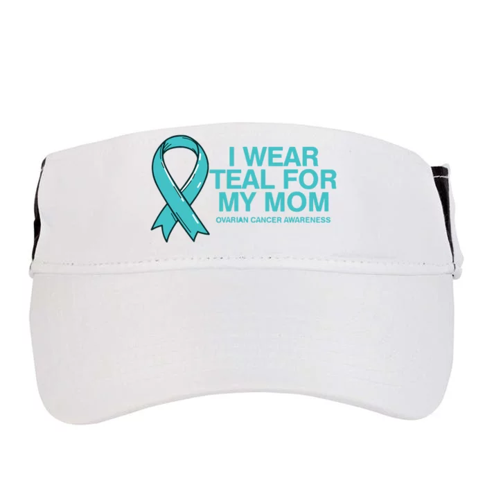 I Wear Teal For My Mom Fight Against Ovarian Cancer Adult Drive Performance Visor