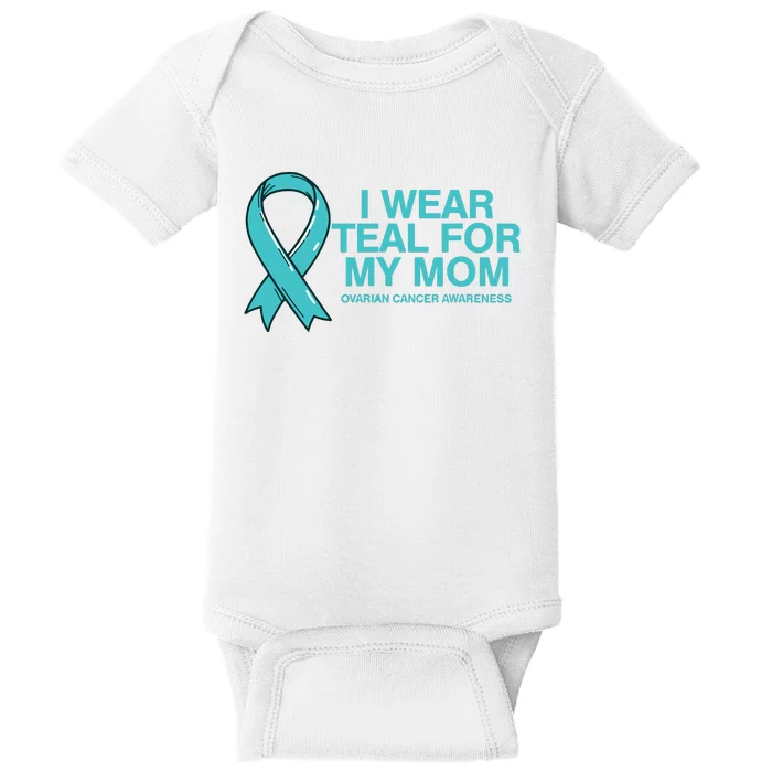 I Wear Teal For My Mom Fight Against Ovarian Cancer Baby Bodysuit