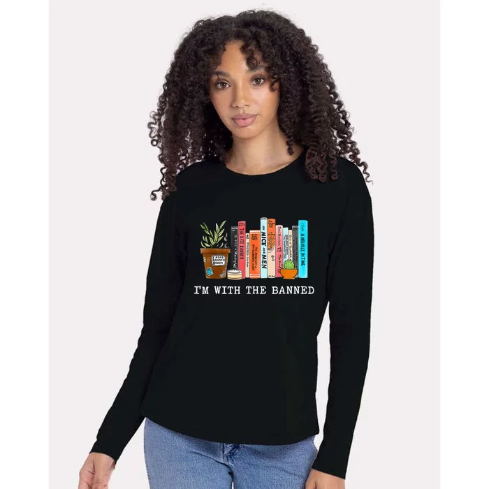 I'm With The Banned Books I Read Banned Books Lovers Womens Cotton Relaxed Long Sleeve T-Shirt