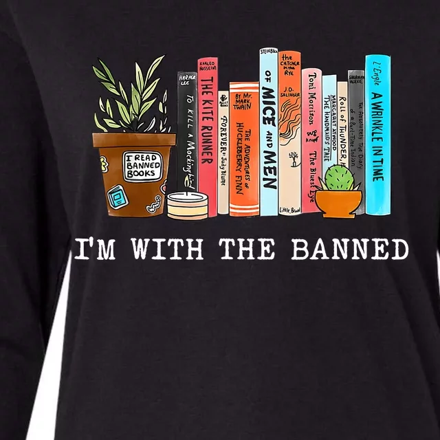 I'm With The Banned Books I Read Banned Books Lovers Womens Cotton Relaxed Long Sleeve T-Shirt