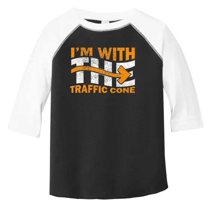 IM With The Traffic Cone Costume Funny Halloween Couple Toddler Fine Jersey T-Shirt