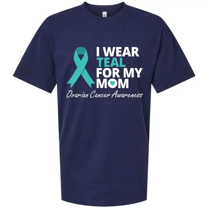 I Wear Teal For My Mom Cute Gift Ribbon Family Warrior Sueded Cloud Jersey T-Shirt