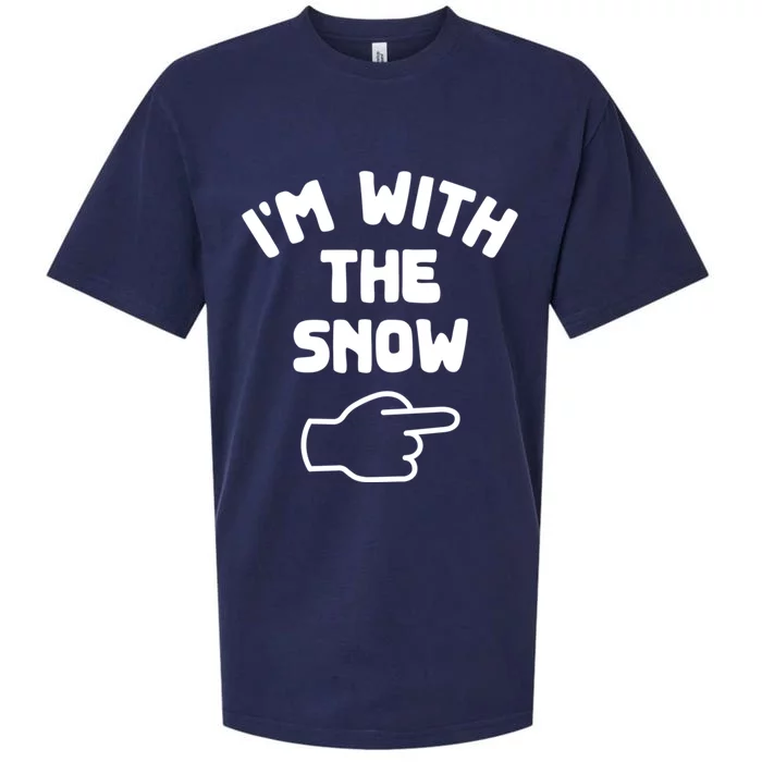 Im With The Snow Funny Casual Halloween Costume Gift Sueded Cloud Jersey T-Shirt