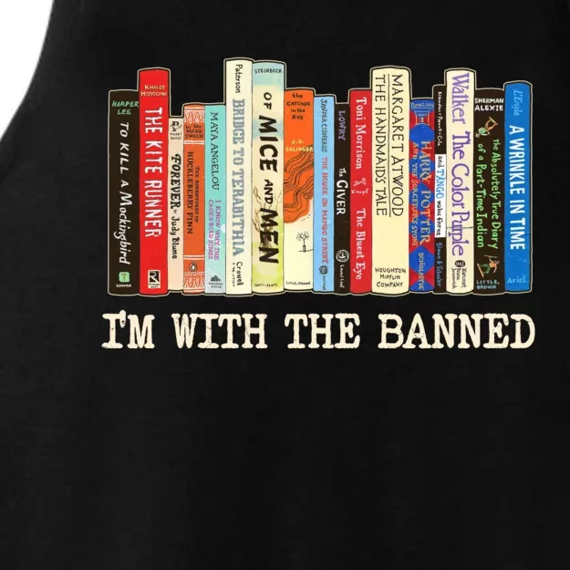 I'm With The Banned Read Banned Books Ladies Tri-Blend Wicking Tank