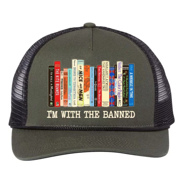 I'm With The Banned Read Banned Books Retro Rope Trucker Hat Cap