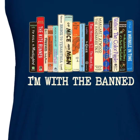 I'm With The Banned Read Banned Books Ladies Essential Flowy Tank