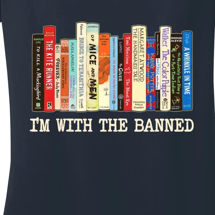 I'm With The Banned Read Banned Books Women's V-Neck T-Shirt