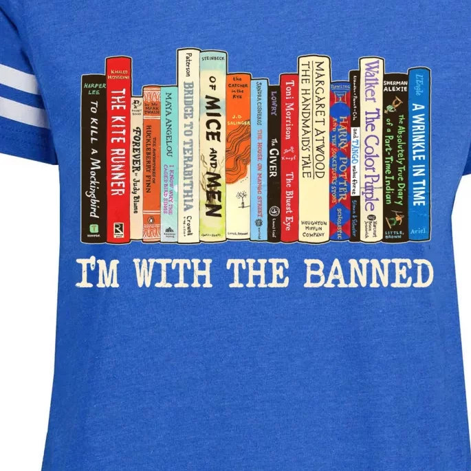 I'm With The Banned Read Banned Books Enza Ladies Jersey Football T-Shirt