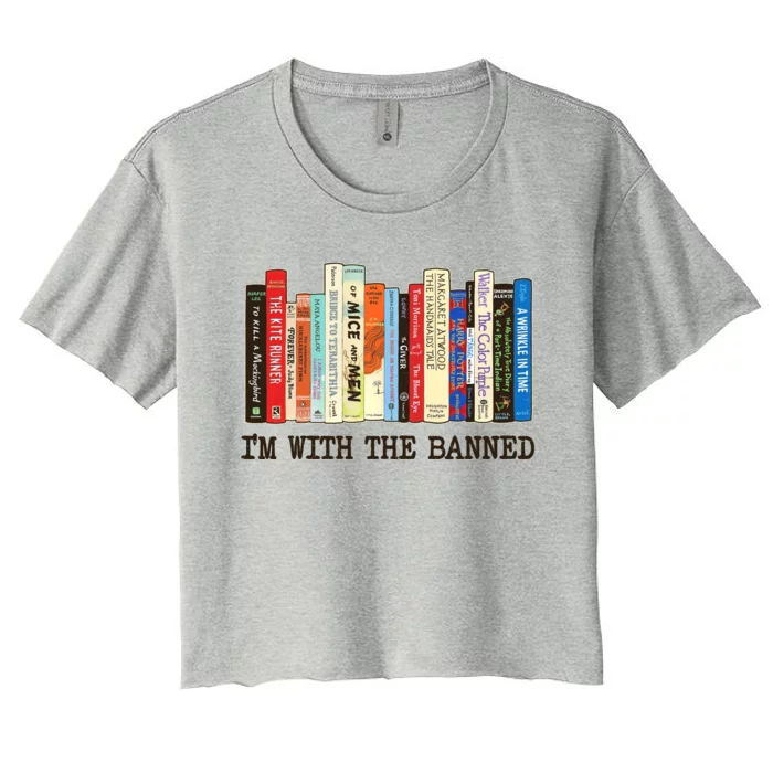 I'm With The Banned Read Banned Books Women's Crop Top Tee