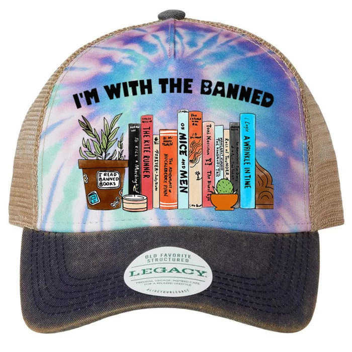 Im With The Banned Love Reading Books Outfit For Bookworms Legacy Tie Dye Trucker Hat