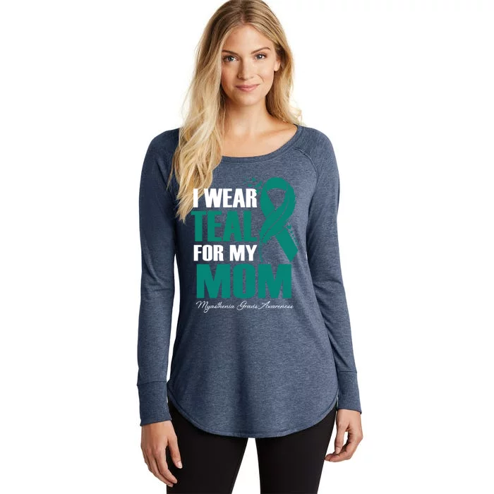 I Wear Teal For My Mom Myasthenia Gravis Awareness Gift Women's Perfect Tri Tunic Long Sleeve Shirt